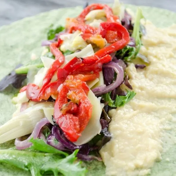 Vegan Vegetarian Mediterranean Lemon Hummus Wrap — Mediterranean recipe