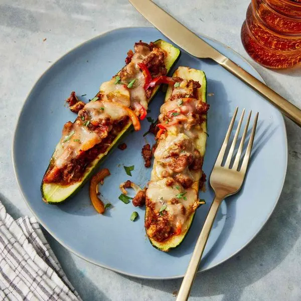Gluten-Free Nut-Free Low-Carb, High-Protein Ground Turkey Zucchini Boats — American recipe