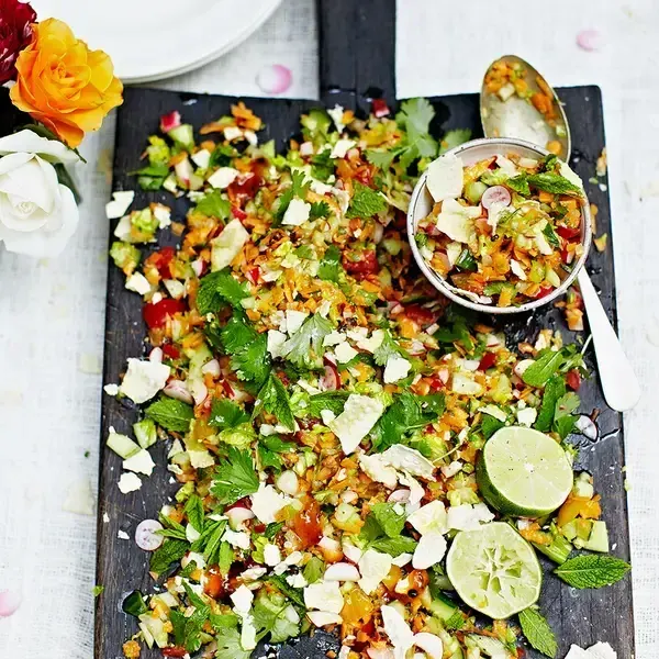 Vegan Vegetarian Indian chopped salad — Indian recipe