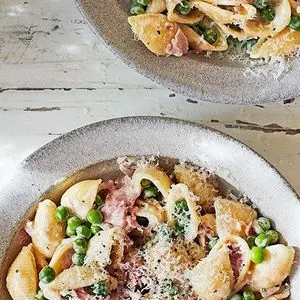 Nut-Free Shellfish-Free Pea & ham pasta — Italian recipe
