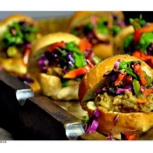 Vegan Vegetarian Indian Eggplant Sliders - Indian Street Food — American recipe