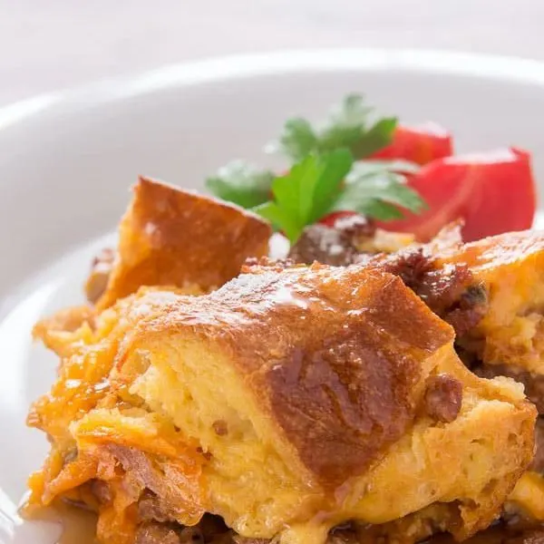 Nut-Free Savory Breakfast Bread Pudding — British recipe