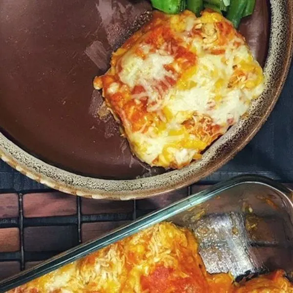 Gluten-Free Nut-Free Low Carb (Keto - Friendly) Chicken Lasagna without Noodles Pasta — Italian recipe