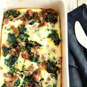 Gluten-Free Nut-Free Turkey Spinach Sweet Potato Breakfast Casserole — American recipe