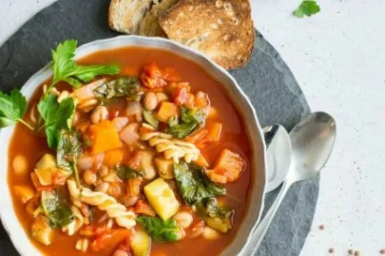 Dairy-Free Nut-Free Winter Vegetable Minestrone Soup — Mediterranean recipe