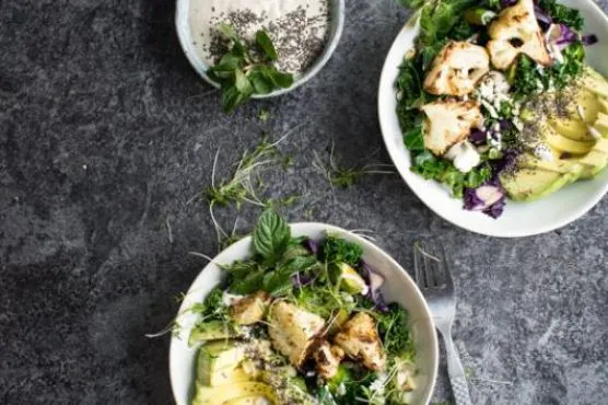 Vegan Vegetarian Roasted Cauliflower Detox Bowl with Tahini Sauce