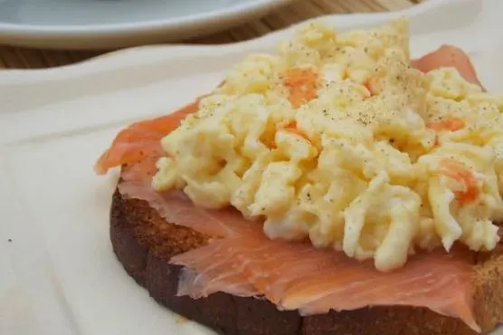 Nut-Free Scrambled Eggs On Toast With Smoked Salmon