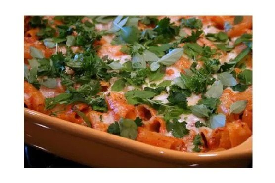 Vegetarian Nut-Free Baked Rigatoni