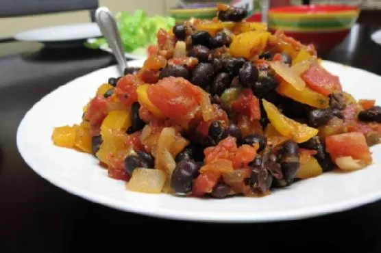 Vegan Vegetarian Black Bean and Peppers Taco Filling — Mexican recipe