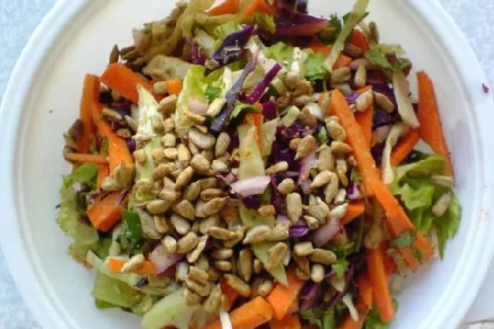 Vegan Vegetarian Carrot and Cabbage Salad With Coriander+cumin Dry Rub