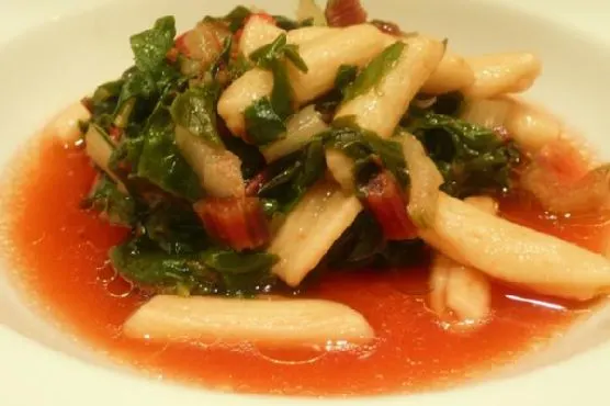 Dairy-Free Keto Cavatelli With Red and Green Chard