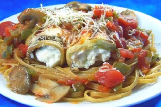 Vegetarian Paleo Eggplant Parmesan Roll-Ups — Mediterranean recipe