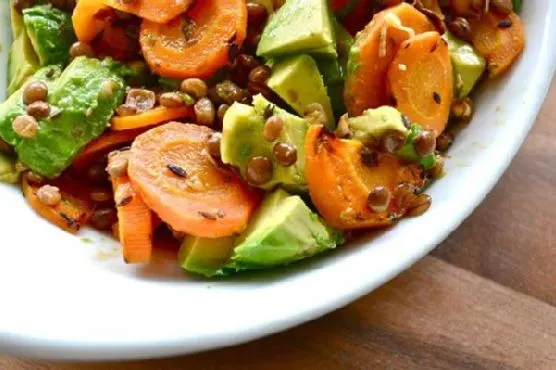 Vegetarian Gluten-Free Ginger Lentils With Carrots and Fresh Herbs