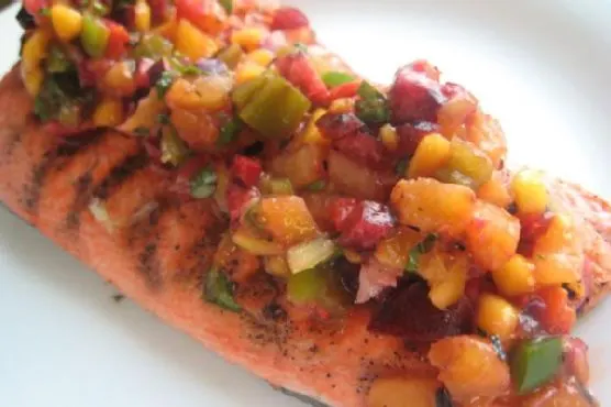 Gluten-Free Dairy-Free Grilled Salmon With Cherry, Pineapple, Mango Salsa — Mexican recipe