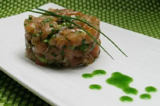 Gluten-Free Dairy-Free Jade Buddha Salmon Tartare