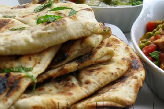 Vegetarian Nut-Free Mint, Fennel and Garlic Naan — Indian recipe