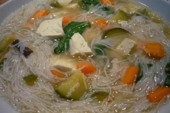 Vegan Vegetarian Miso Soup With Thin Noodles — Japanese recipe
