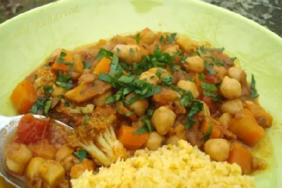 Vegan Vegetarian Moroccan chickpea and lentil stew