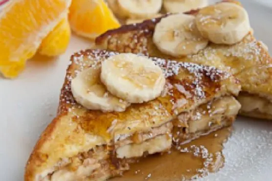 Vegetarian Dairy-Free Peanut Butter Banana French Toast — American recipe
