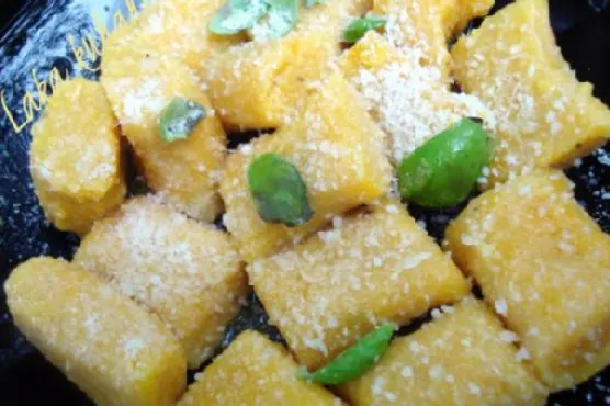 Nut-Free Shellfish-Free Pumpkin gnocchi with basil and Parmesan — Mediterranean recipe