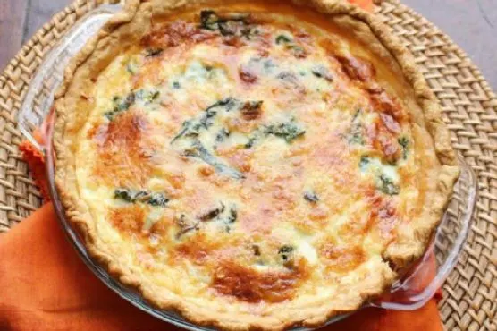 Vegetarian Nut-Free Quiche with Swiss Chard and Mushroom — Mediterranean recipe