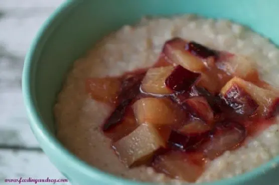 Vegan Vegetarian Roasted Plum Oatmeal