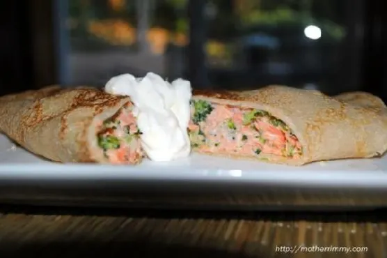 Nut-Free Salmon and Broccoli Crepes — Mediterranean recipe