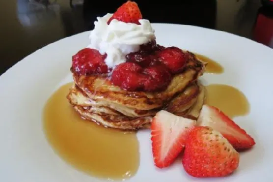 Vegetarian Strawberry Shortcake Pancakes