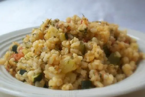 Vegan Vegetarian Vegetable Bulgur Pilaf