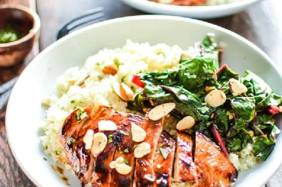 Shellfish-Free Egg-Free Barbecue Chicken Cauliflower Couscous Bowls — bbq recipe