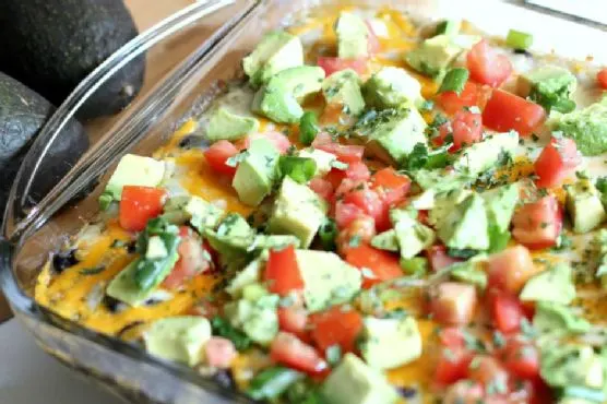 Gluten-Free Nut-Free Cheesy Chicken Enchilada Quinoa Casserole — Mexican recipe