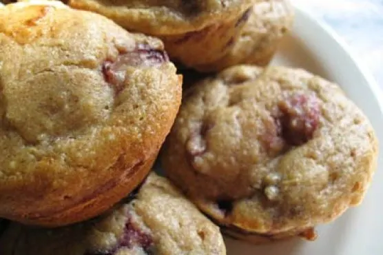 Vegetarian Cherry Blueberry Muffins