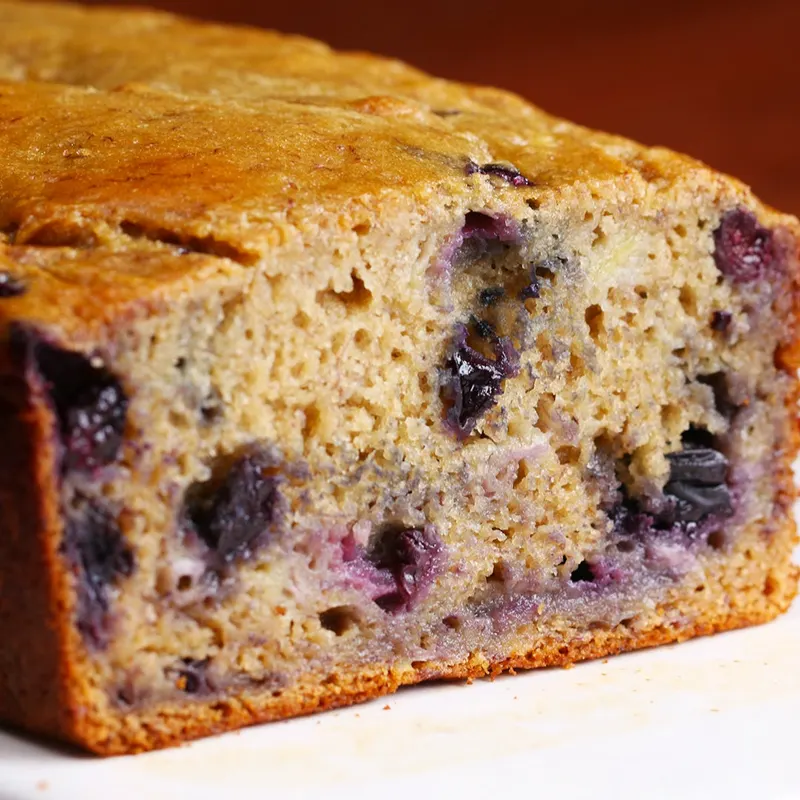 Vegetarian Nut-Free Healthy Blueberry Banana Bread
