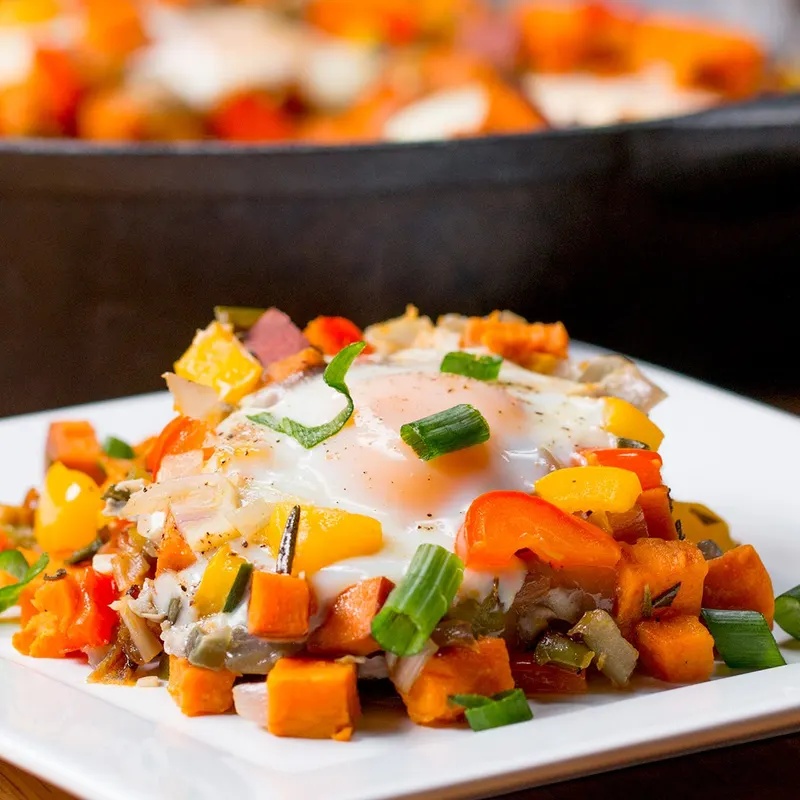 Vegetarian Gluten-Free One-pan Sweet Potato Breakfast Hash