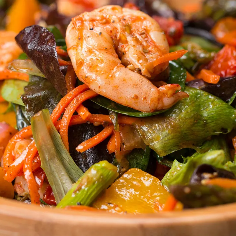 Gluten-Free Dairy-Free Roasted Shrimp & Veggie Salad