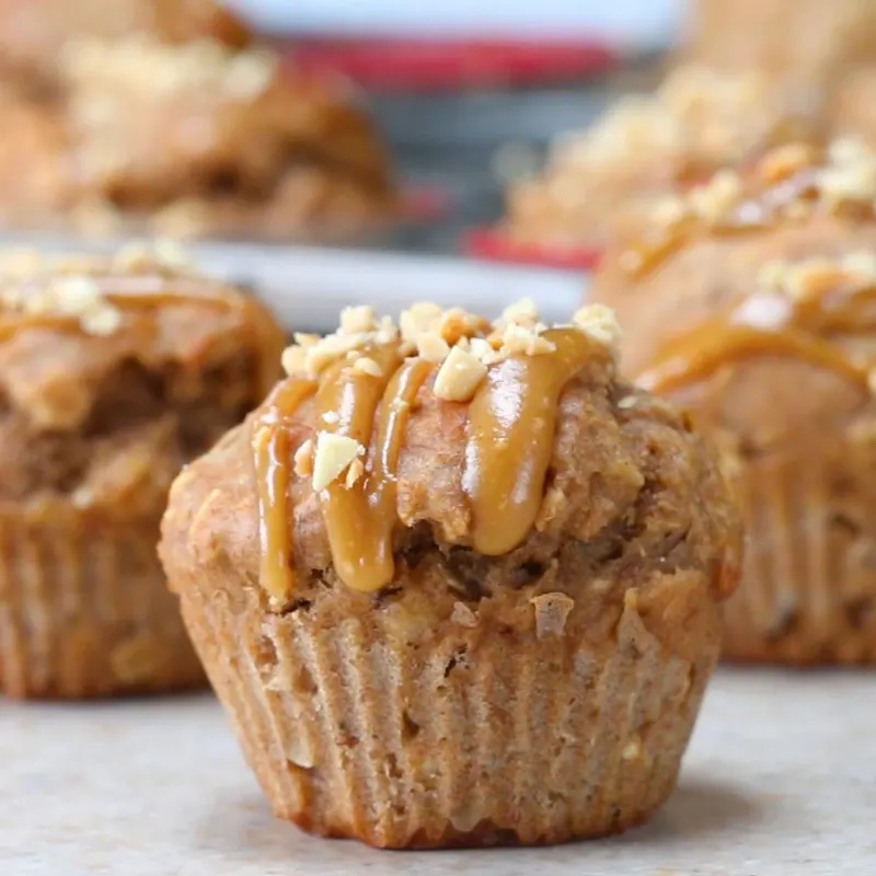 Vegetarian Shellfish-Free Peanut Butter Banana Oatmeal Muffins