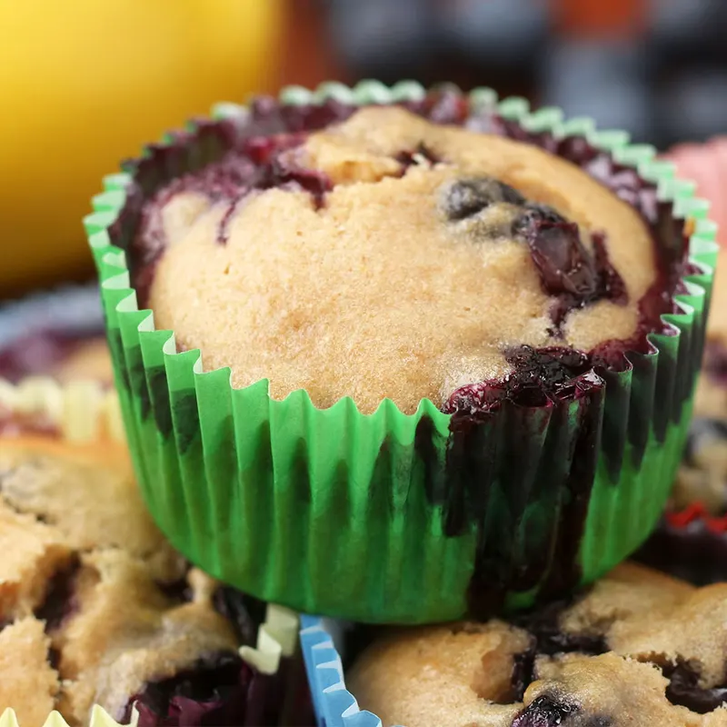 Vegetarian Nut-Free Blueberry Lemon Yogurt Muffins