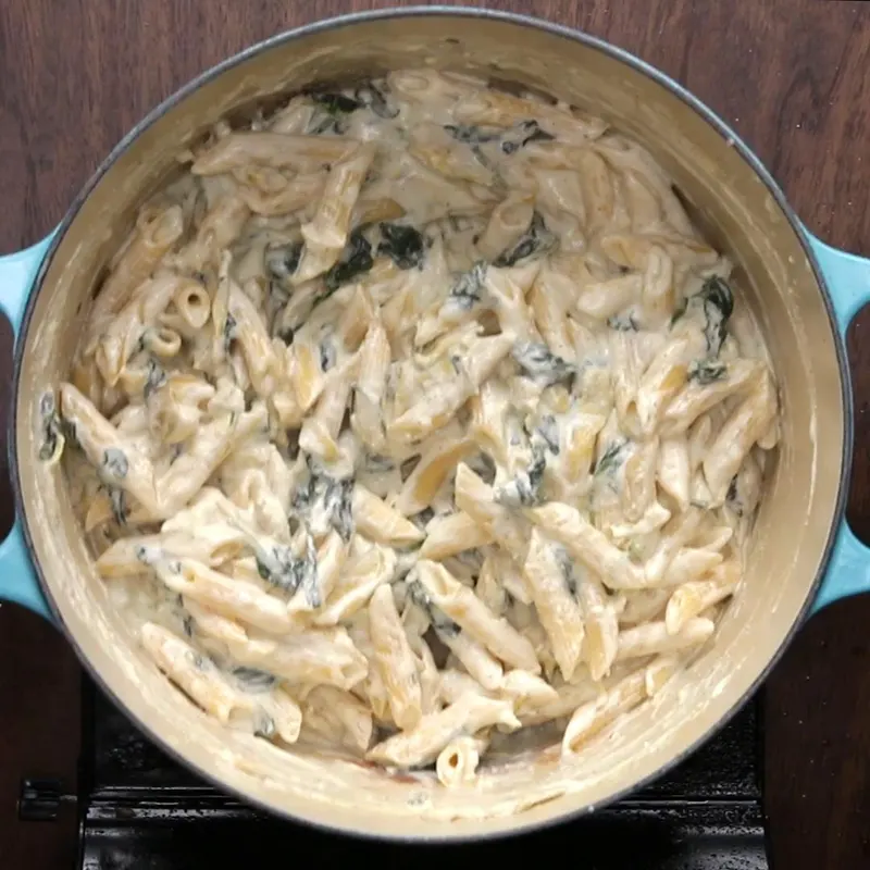Vegetarian Nut-Free Spinach Artichoke Penne Pasta