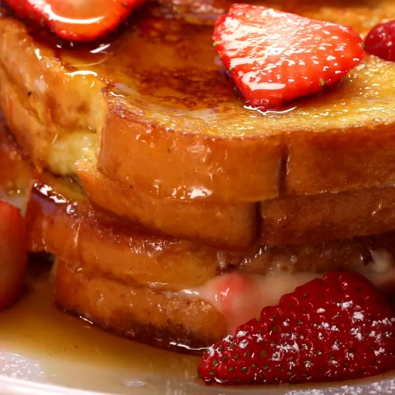 Vegetarian Nut-Free Strawberry Cheesecake French Toast