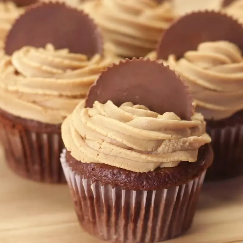 Vegetarian Gluten-Free Chocolate Peanut Butter 'Box' Cupcakes
