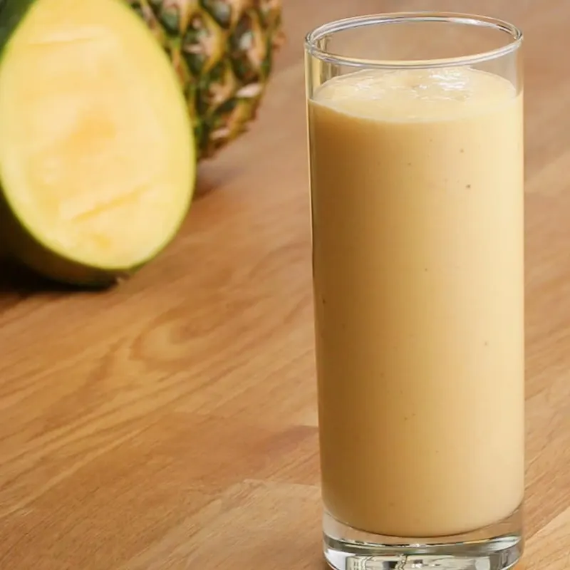 Vegetarian Gluten-Free Pineapple Mango Banana Freezer-Prep Smoothie