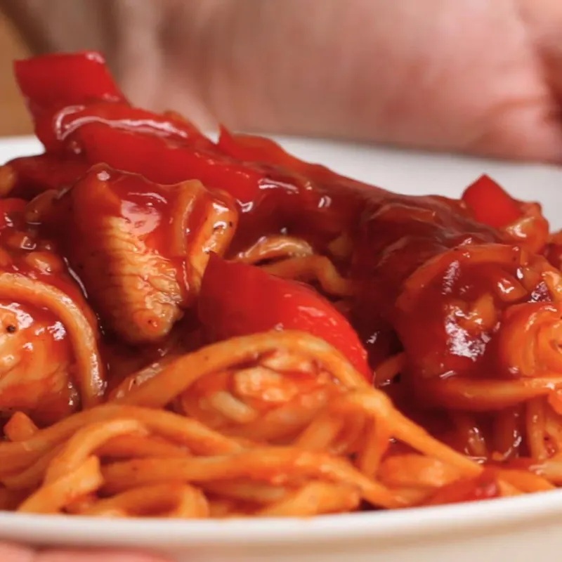 Dairy-Free Keto Sweet-And-Sour Chicken Noodles