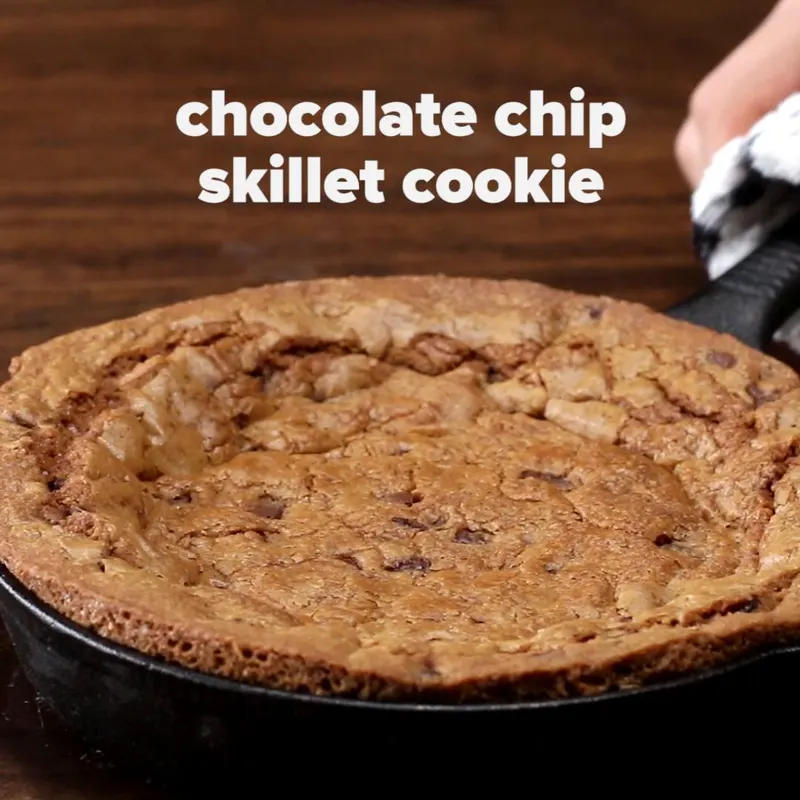 Vegetarian Gluten-Free Chocolate Chip Skillet Cookie
