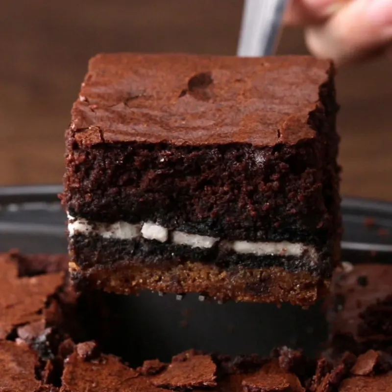 Vegan Vegetarian Triple Decker 'Box' Brownies