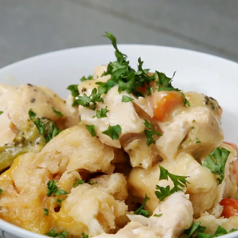 Gluten-Free Keto Slow Cooker Chicken & Biscuits