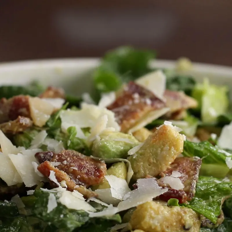 Nut-Free Shellfish-Free Bacon Avocado Caesar Salad