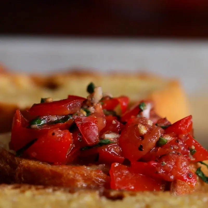 Vegan Vegetarian Tomato Basil Bruschetta