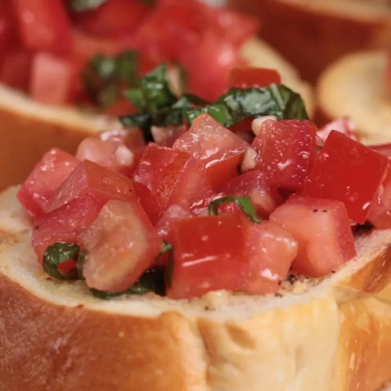 Vegetarian Dairy-Free Garlic Bread Bruschetta