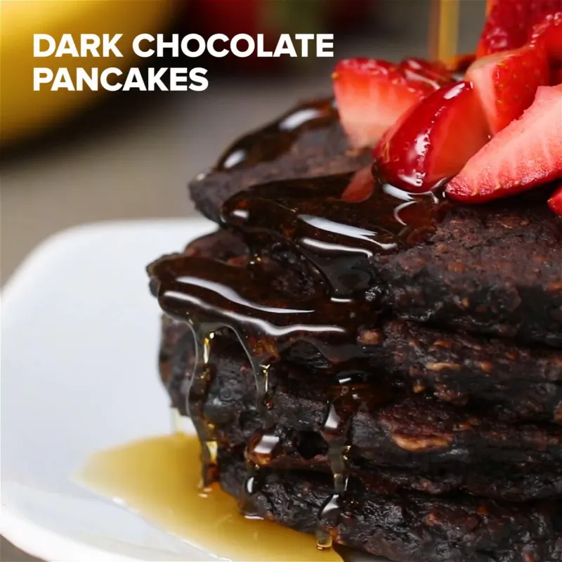 Vegetarian Gluten-Free Healthy Dark Chocolate Pancakes