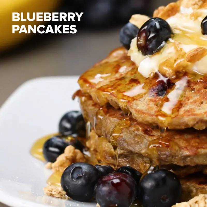 Vegetarian Gluten-Free Healthy Blueberry Pancakes